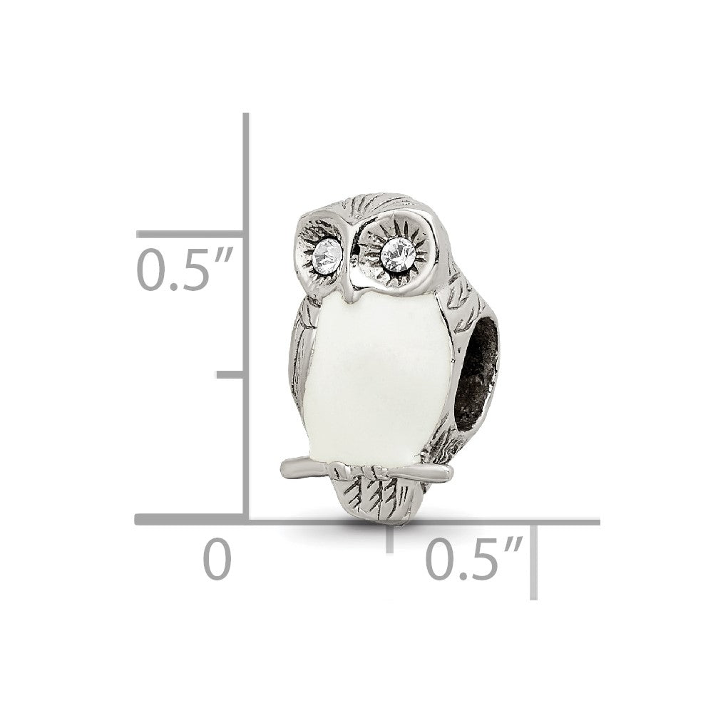 Sterling Silver Reflections Enameled Wise Owl Bead