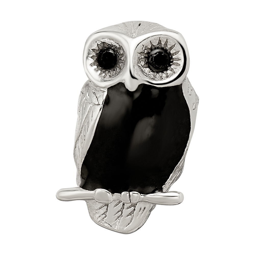 Sterling Silver Reflections Enameled Wise Owl Bead