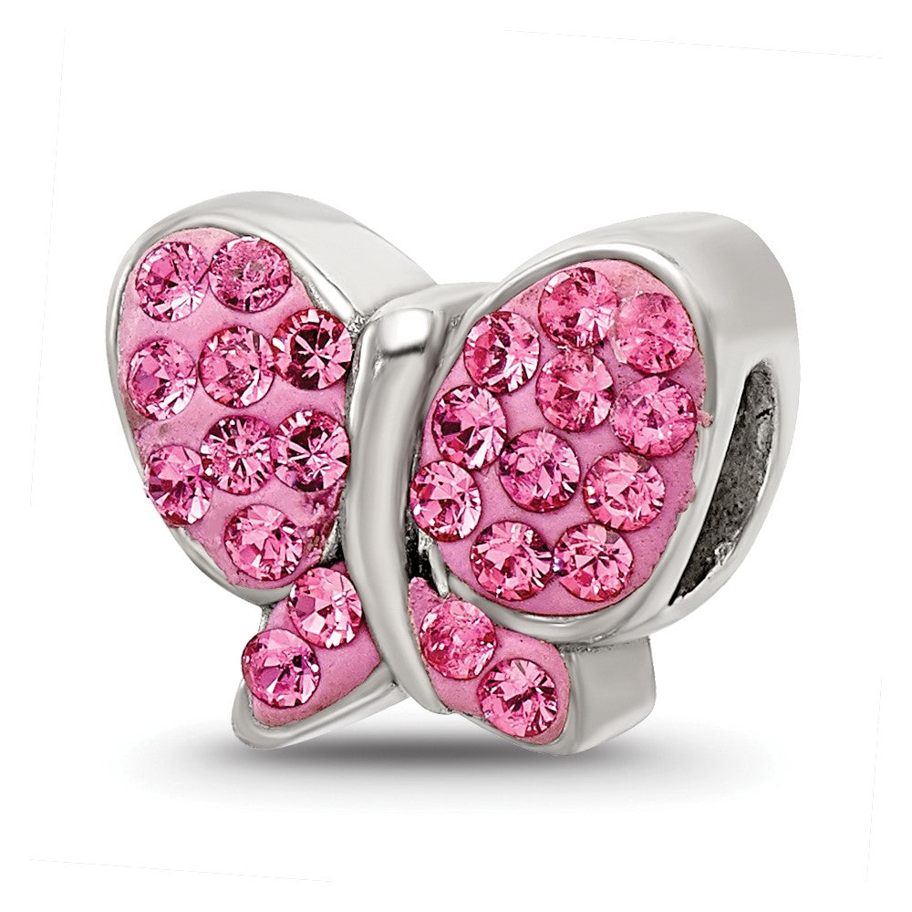 Sterling Silver Reflections Pink Preciosa Crystal Butterfly Bead