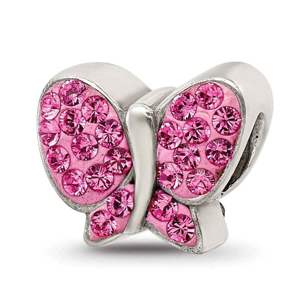 Sterling Silver Reflections Pink Preciosa Crystal Butterfly Bead