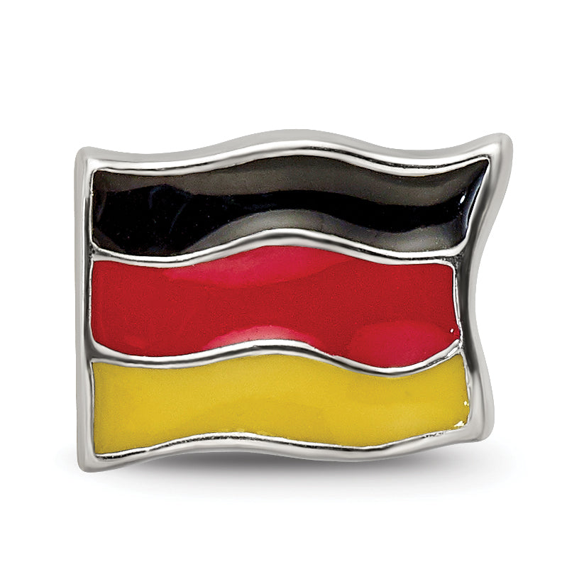 Sterling Silver Reflections Enameled Germany Flag Bead Size: 7.27MM X 10MM
