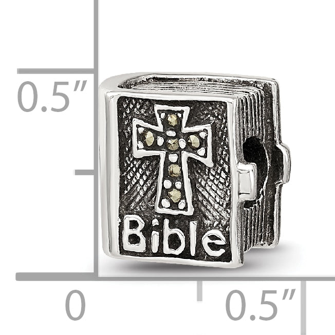 Sterling Silver Reflections Marcasite Cross Bible Bead Size: 10MM X 10MM