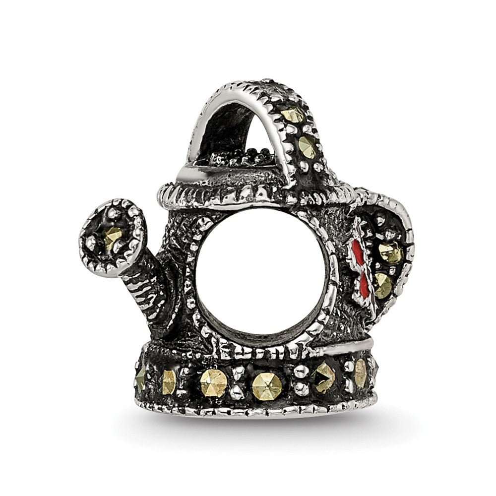 Sterling Silver Reflections Enameled Marcasite Watering Can Bead