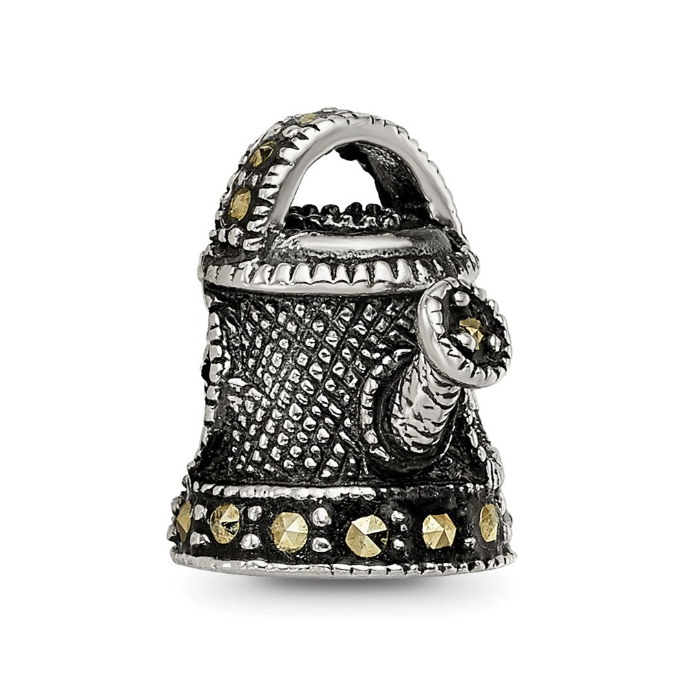 Sterling Silver Reflections Enameled Marcasite Watering Can Bead