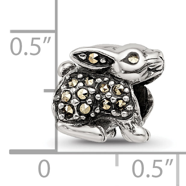 Sterling Silver Reflections Marcasite Rabbit Bead Size: 9.09MM X 10MM