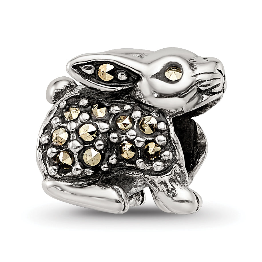 Sterling Silver Reflections Marcasite Rabbit Bead Size: 9.09MM X 10MM