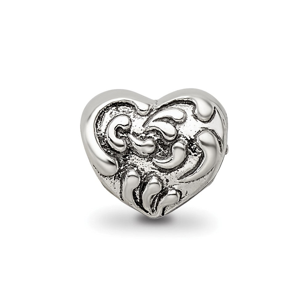 Sterling Silver Reflections Scroll Heart Bead