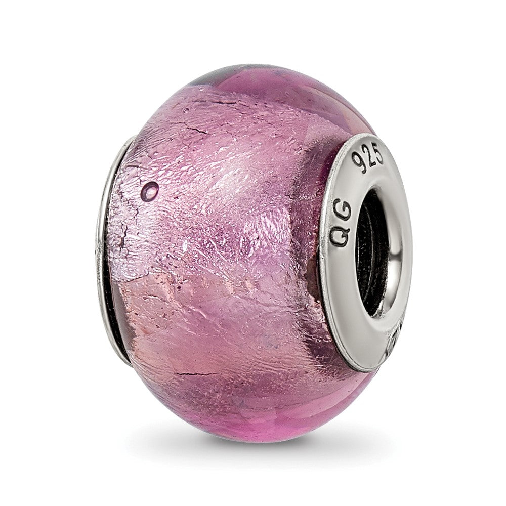 Sterling Silver Reflections Lavender Italian Murano Bead