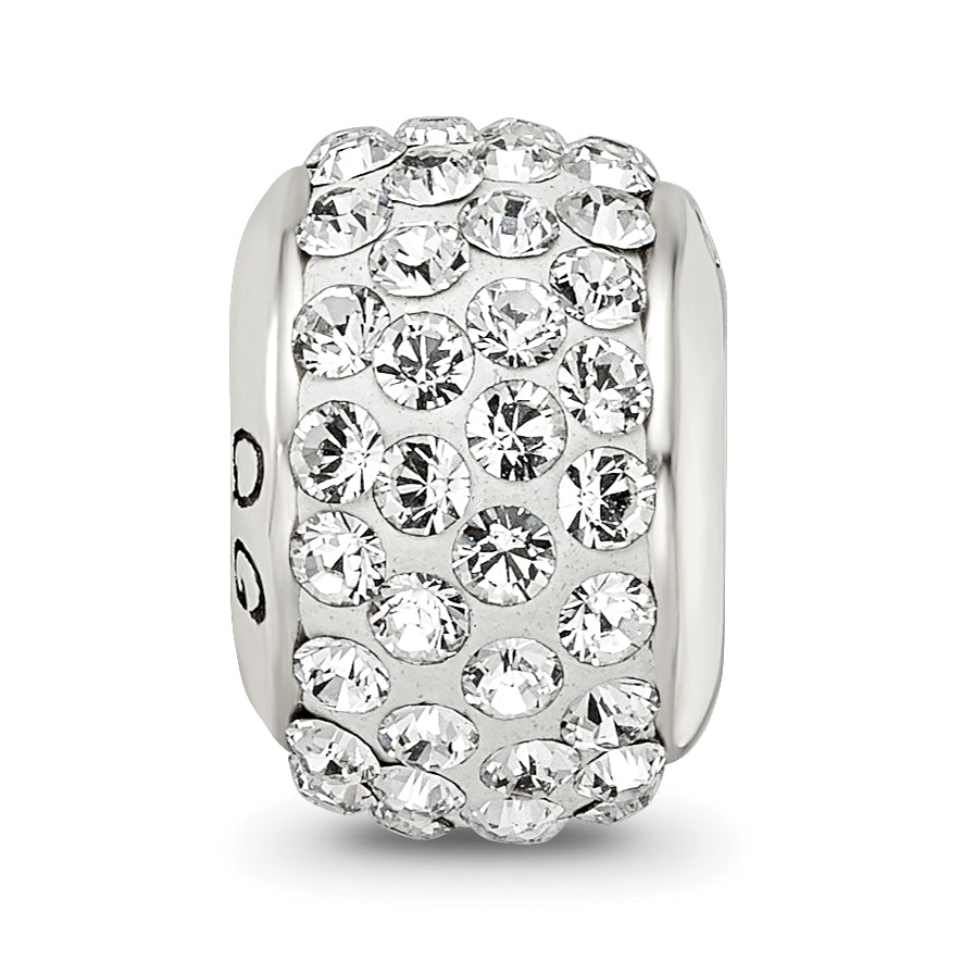Sterling Silver Reflections White Full Preciosa Crystal Bead Size: 12.73MM X 8.18MM