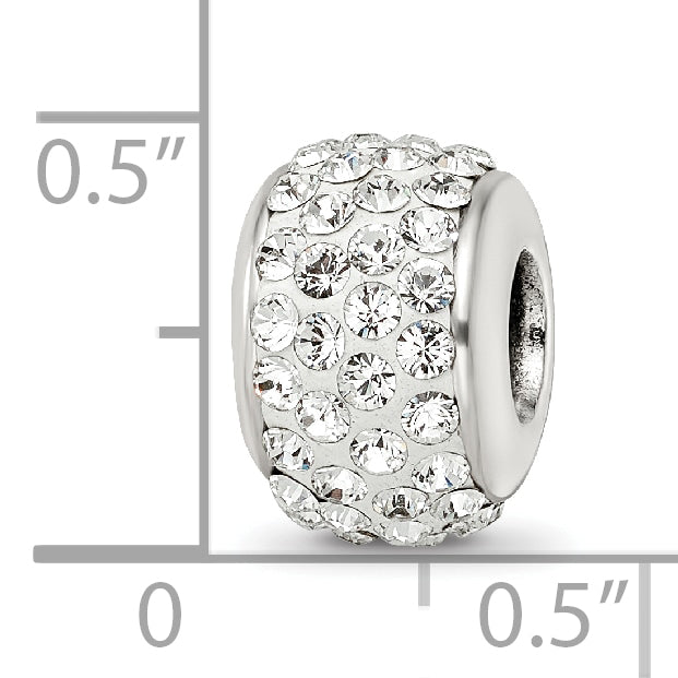 Sterling Silver Reflections White Full Preciosa Crystal Bead Size: 12.73MM X 8.18MM