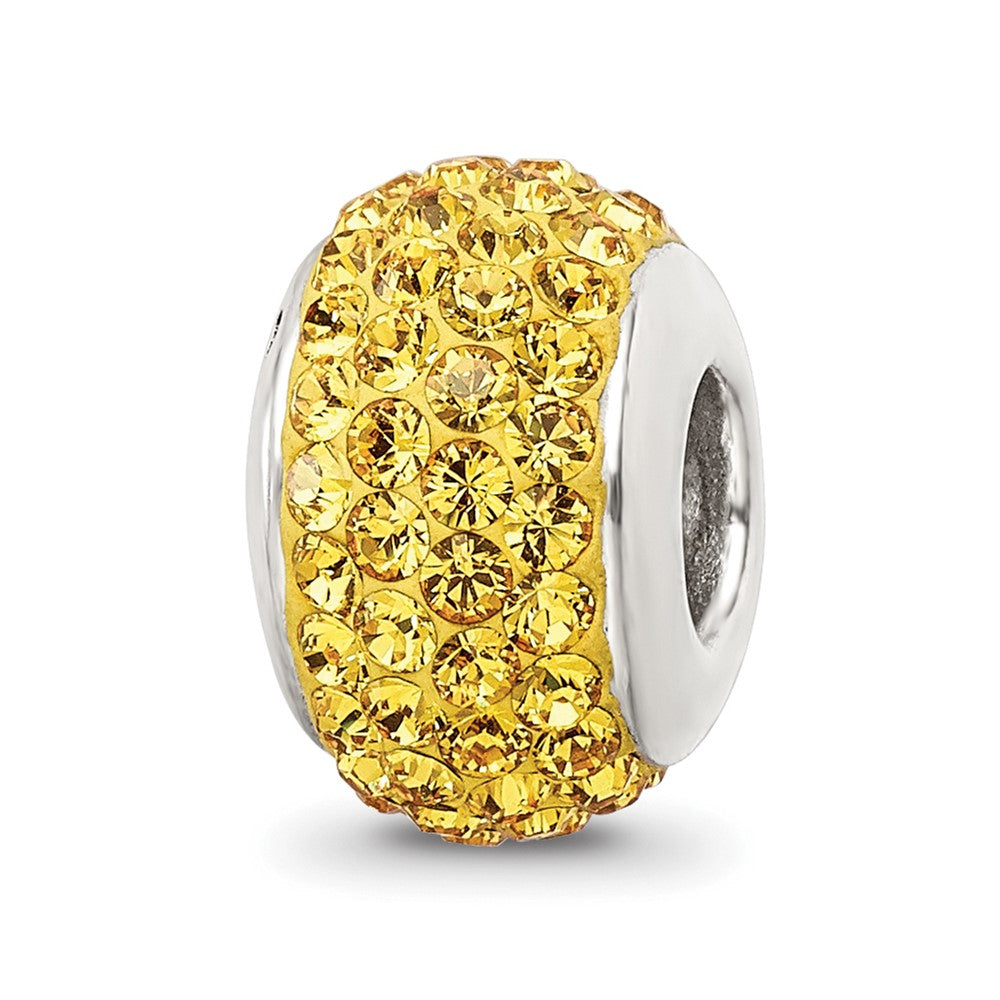 Sterling Silver Reflections Yellow Full Preciosa Crystal Bead