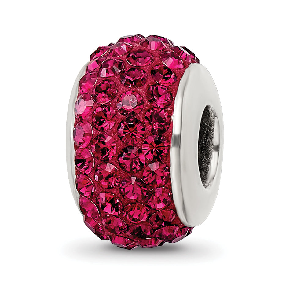 Sterling Silver Reflections Maroon Full Preciosa Crystal Bead Size: 12.73MM X 8.18MM
