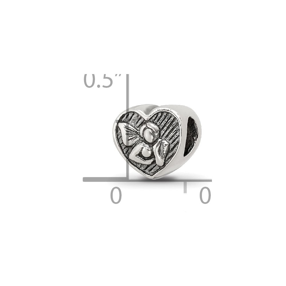 Sterling Silver Reflections Angel Heart Bead
