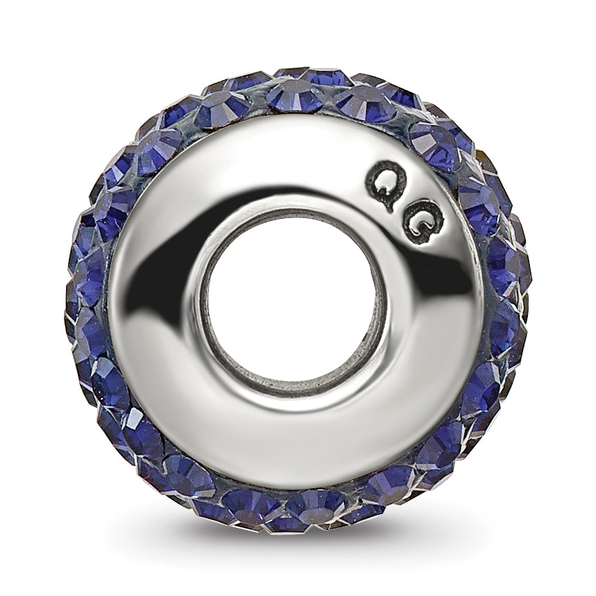 Sterling Silver Reflections Dark Blue/Navy Full Preciosa Crystal Bead Size: 10.91MM X 4.55MM