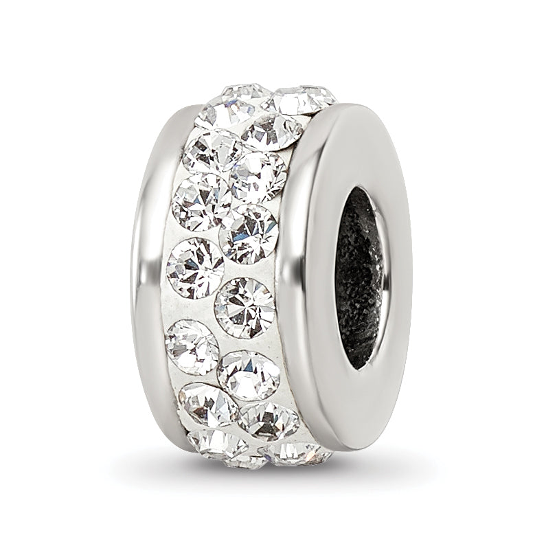 Sterling Silver Reflections Double Row White Preciosa Crystal Bead Size: 10.91MM X 4.55MM