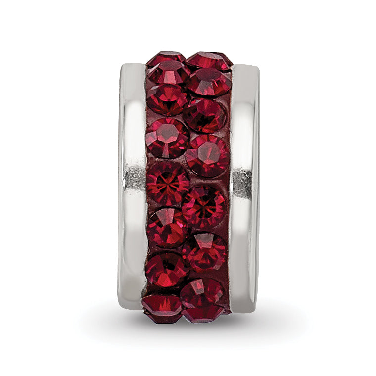 Sterling Silver Reflections Dark Maroon Double Row Preciosa Crystal Bead Size: 10.91MM X 4.55MM