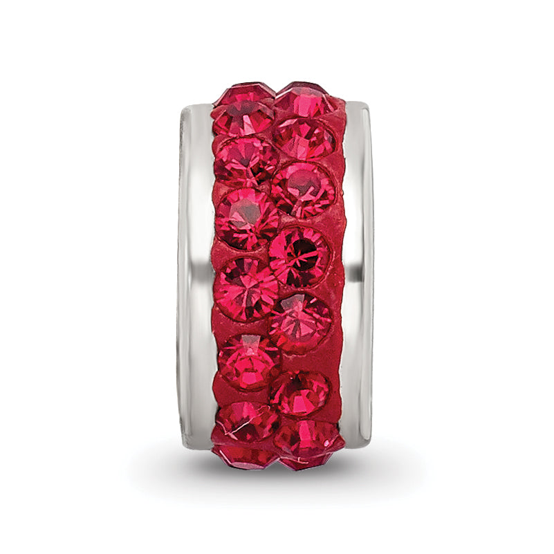 Sterling Silver Reflections Red Double Row Preciosa Crystal Bead Size: 10.91MM X 4.55MM