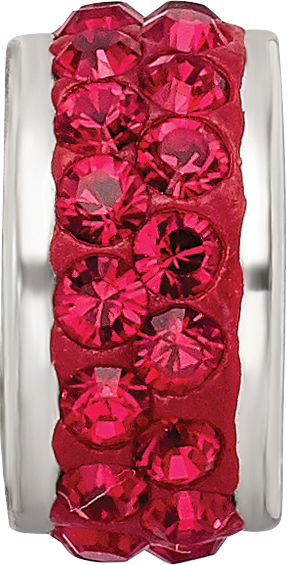 Sterling Silver Reflections Red Double Row Preciosa Crystal Bead Size: 10.91MM X 4.55MM