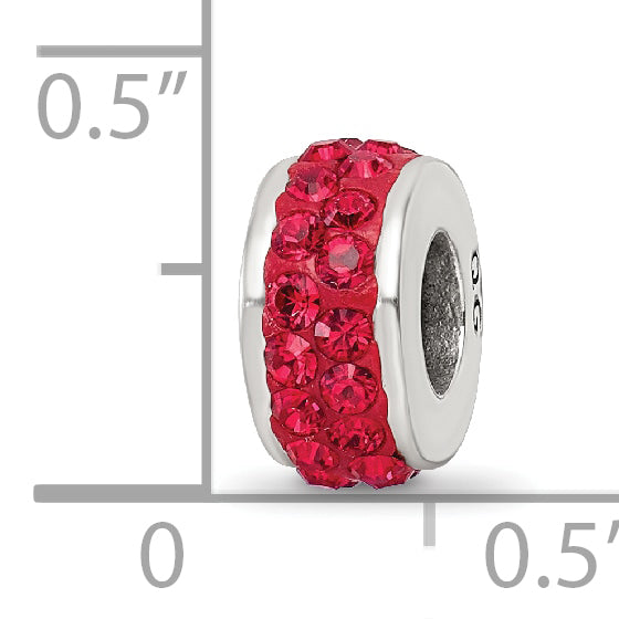 Sterling Silver Reflections Red Double Row Preciosa Crystal Bead Size: 10.91MM X 4.55MM