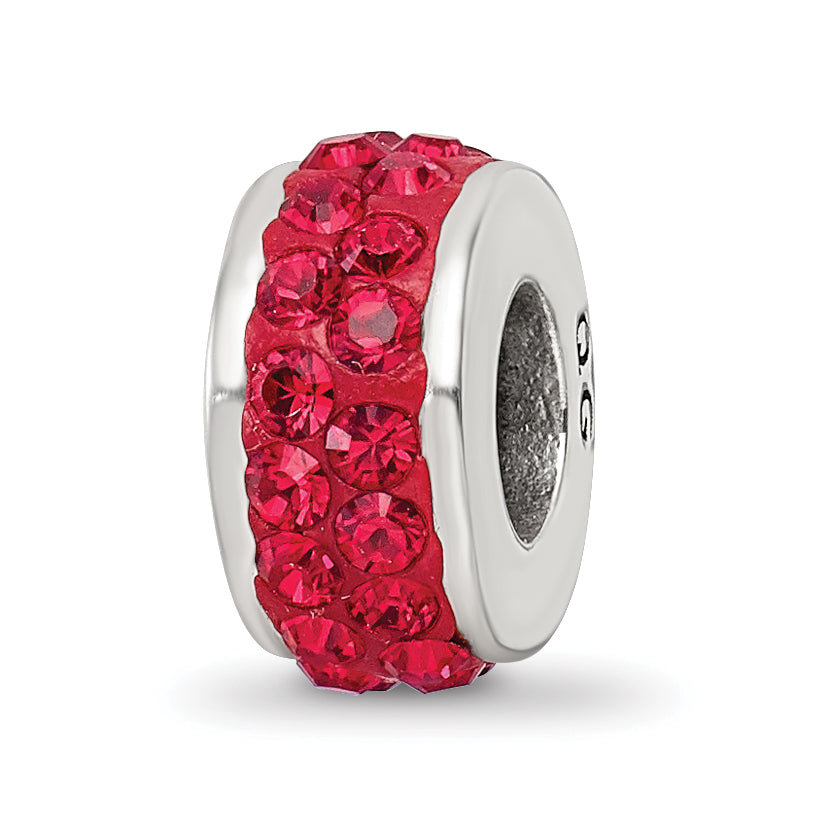 Sterling Silver Reflections Red Double Row Preciosa Crystal Bead Size: 10.91MM X 4.55MM