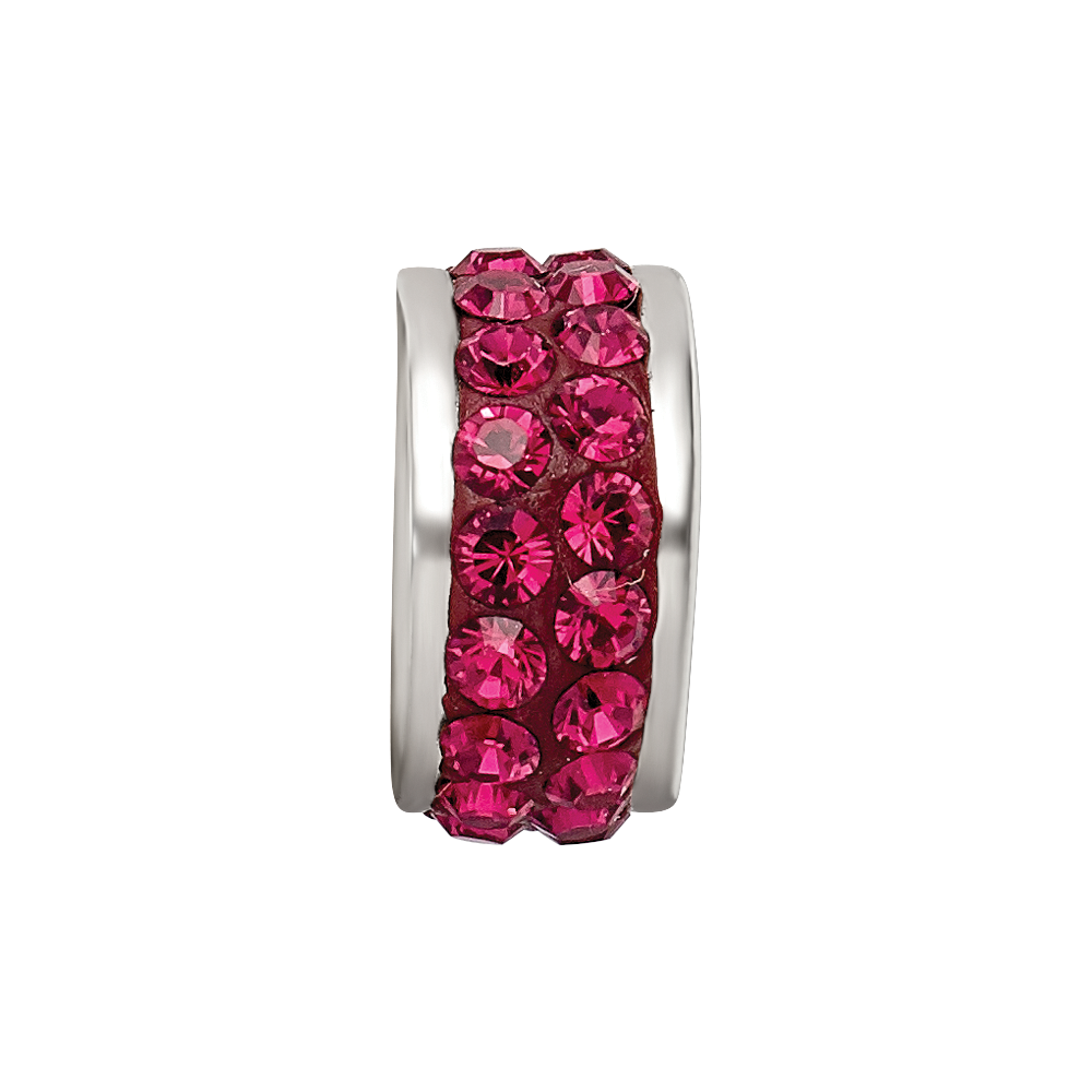 Sterling Silver Reflections Maroon Double Row Preciosa Crystal Bead
