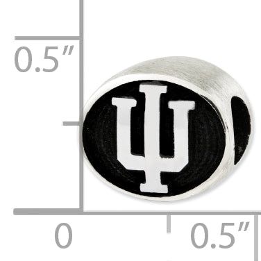 Sterling Silver Antiqued Indiana University Collegiate Bead Size: 10MM X 11MM