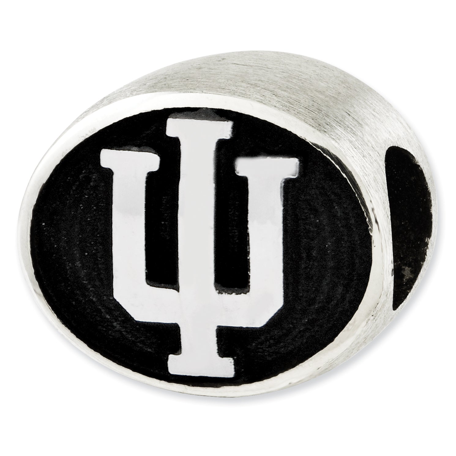 Sterling Silver Antiqued Indiana University Collegiate Bead Size: 10MM X 11MM