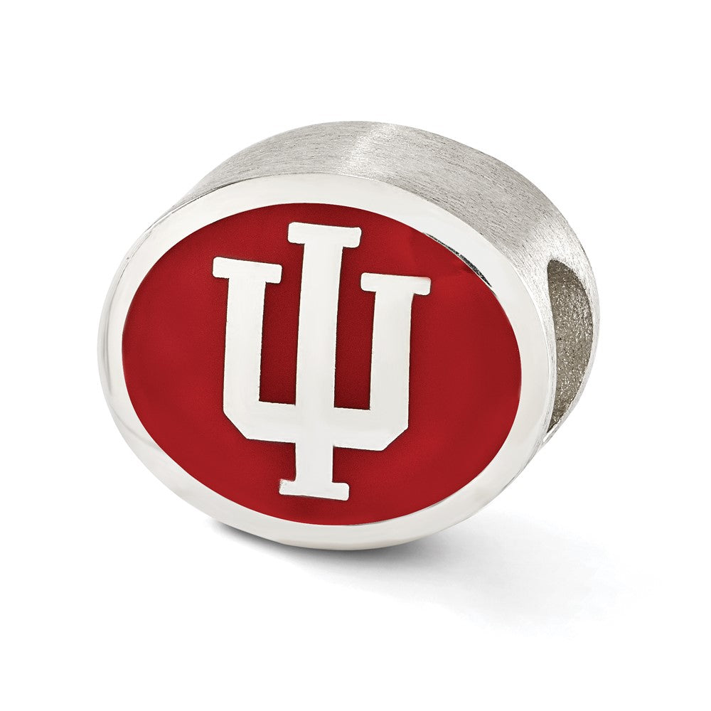 Sterling Silver Enameled Indiana University Collegiate Bead