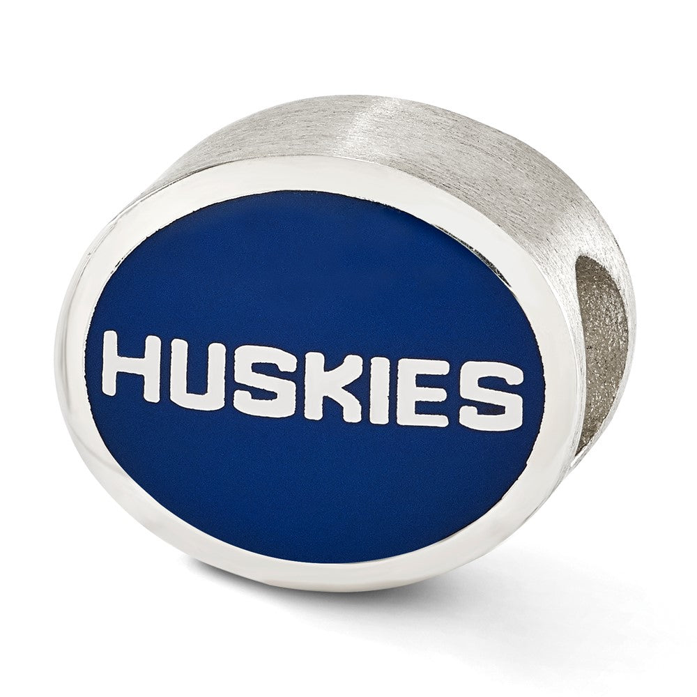 Sterling Silver Enameled University of Connecticut Collegiate Bead