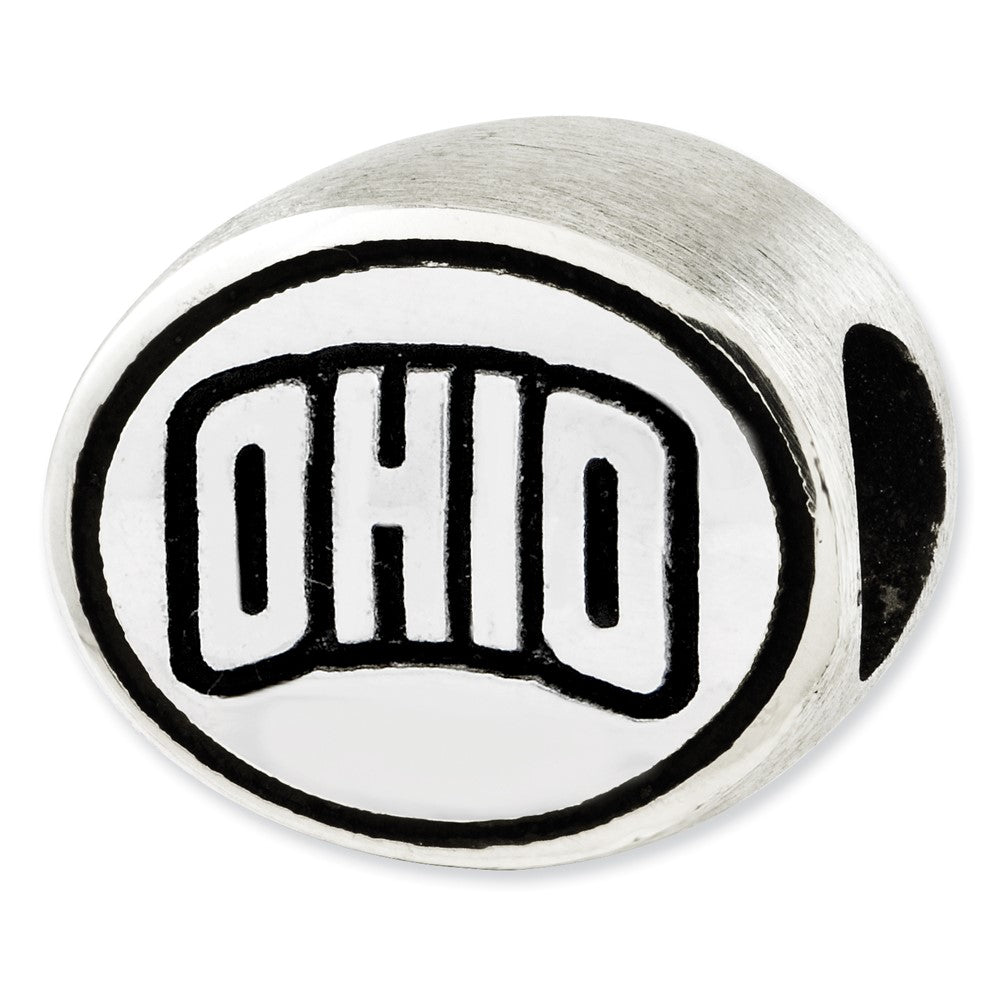 Sterling Silver Antiqued Ohio University Collegiate Bead