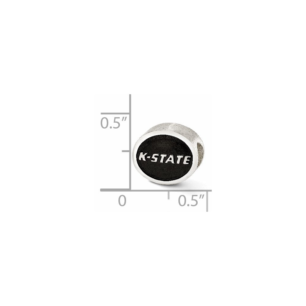 Sterling Silver Antiqued Kansas State University Collegiate Bead