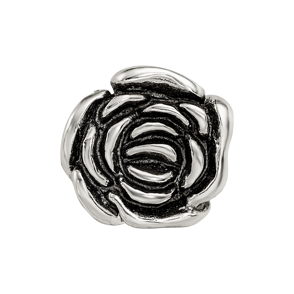 Sterling Silver Reflections Rose Floral Bead
