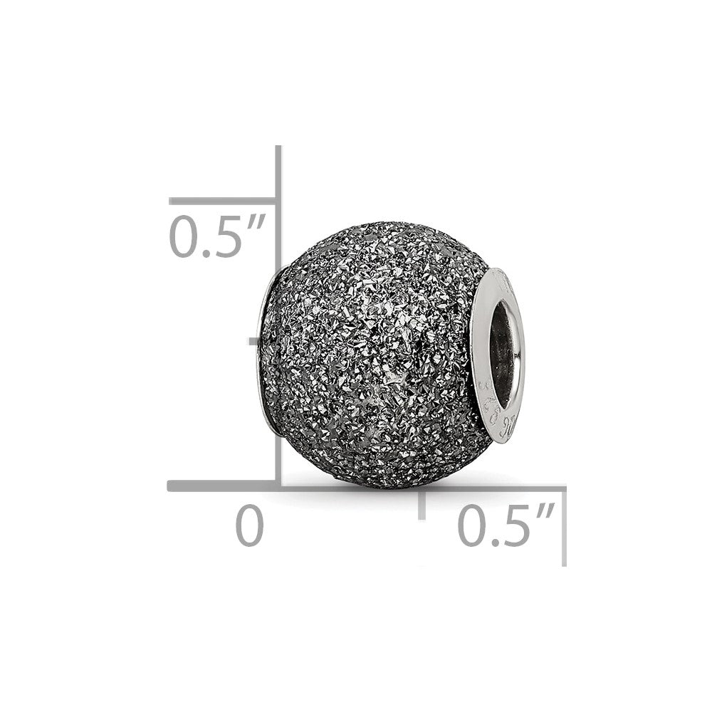 Sterling Silver Reflections Grey Laser Cut Bead