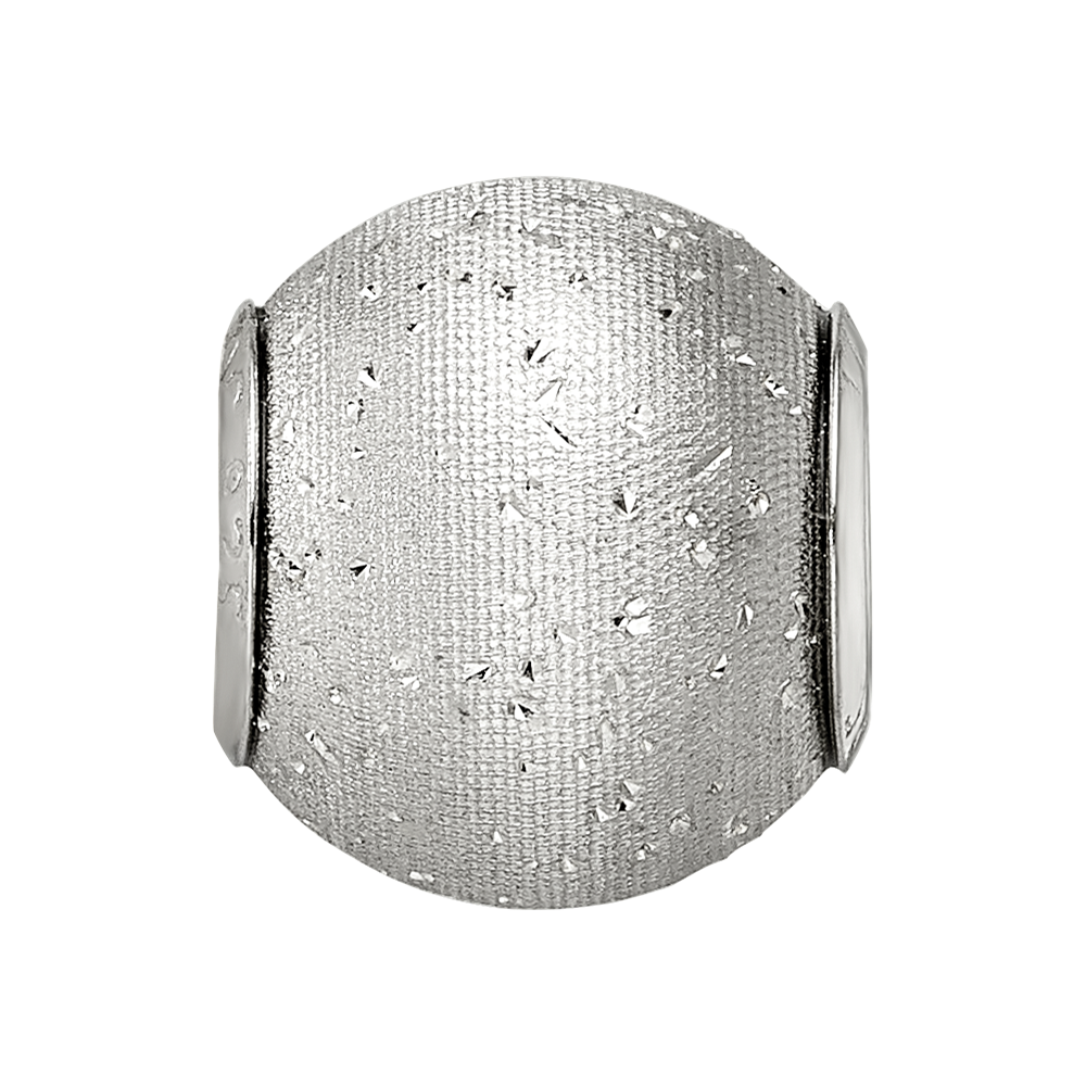 Sterling Silver Reflections Grey Laser Cut Bead