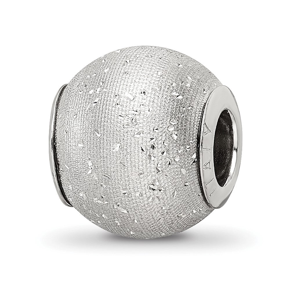 Sterling Silver Reflections Grey Laser Cut Bead