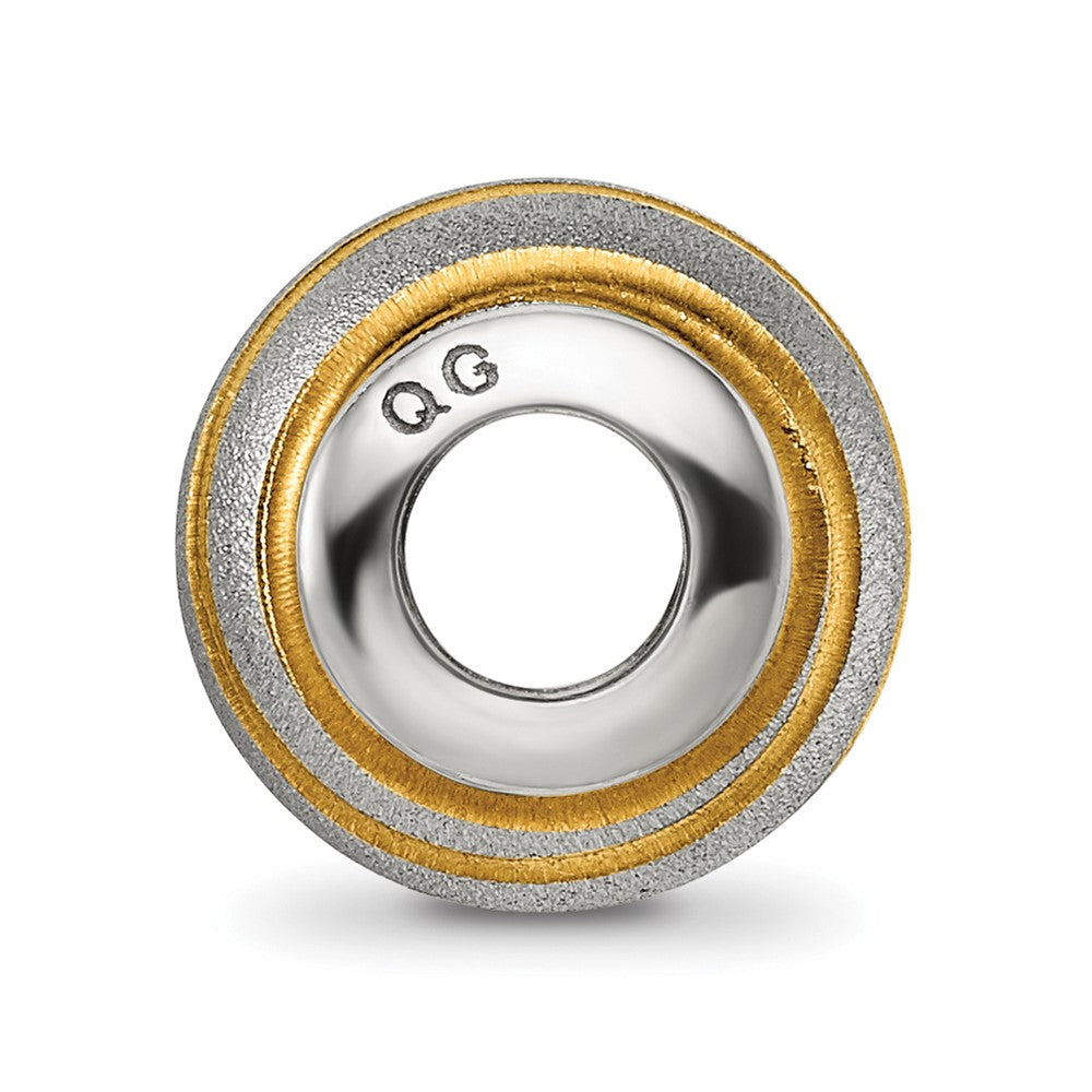 Sterling Silver Reflections Gold-plated Laser Cut Bead