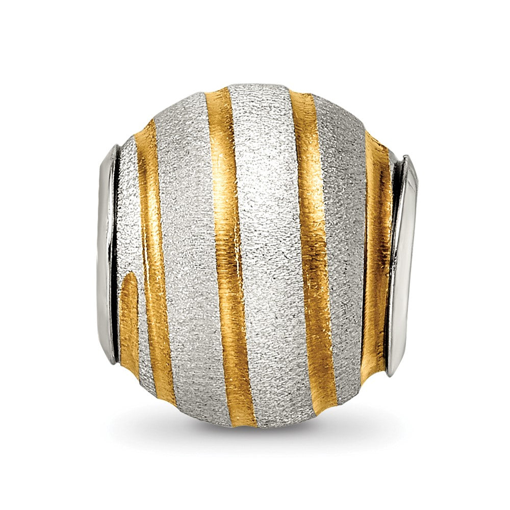 Sterling Silver Reflections Gold-plated Laser Cut Bead