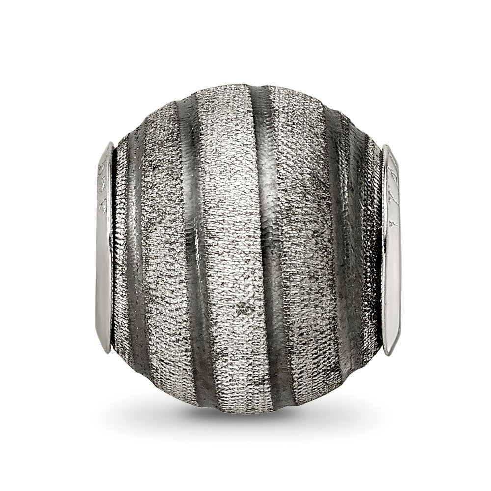 Sterling Silver Reflections Grey Laser Cut Bead