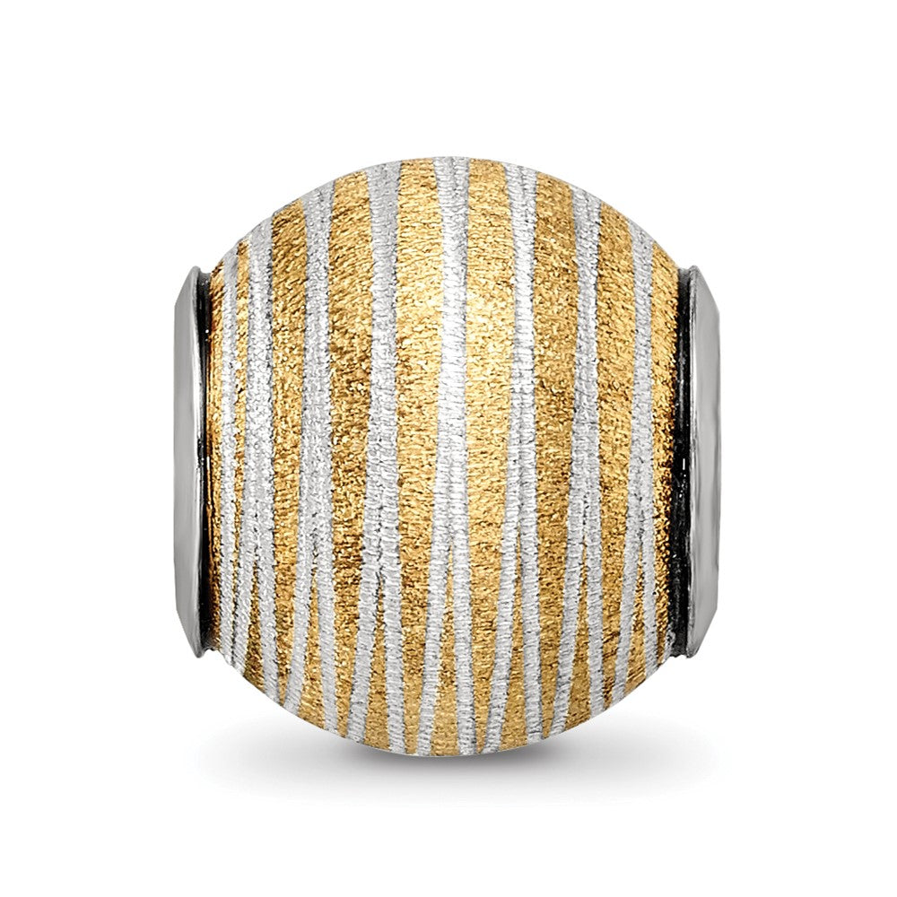 Sterling Silver Reflections Gold-plated Laser Cut Bead