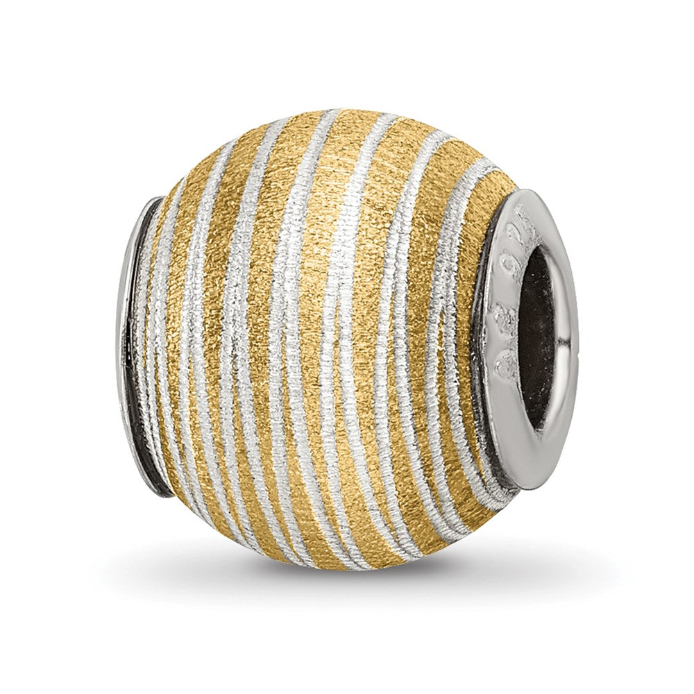 Sterling Silver Reflections Gold-plated Laser Cut Bead