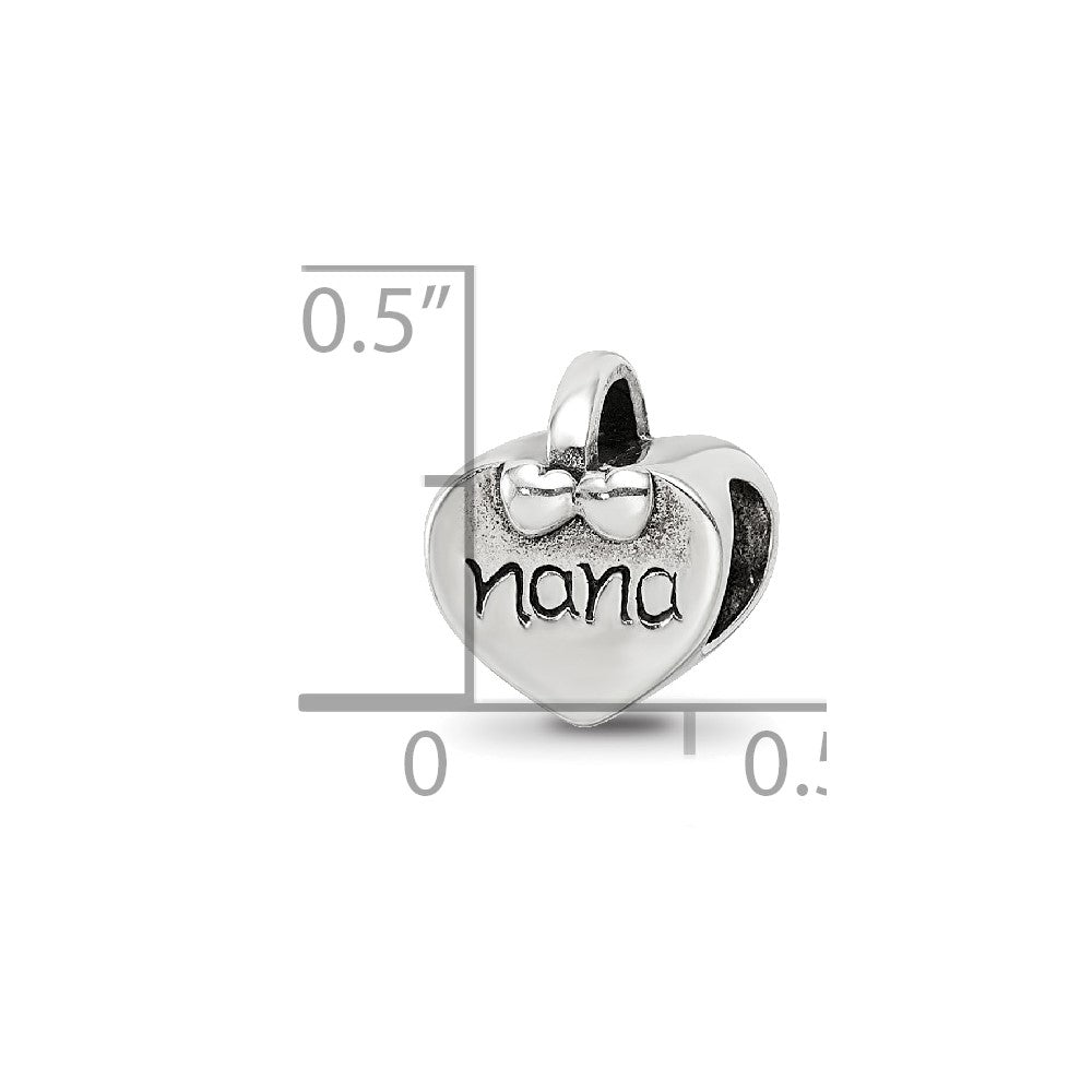 Sterling Silver Reflections Nana Heart Bead