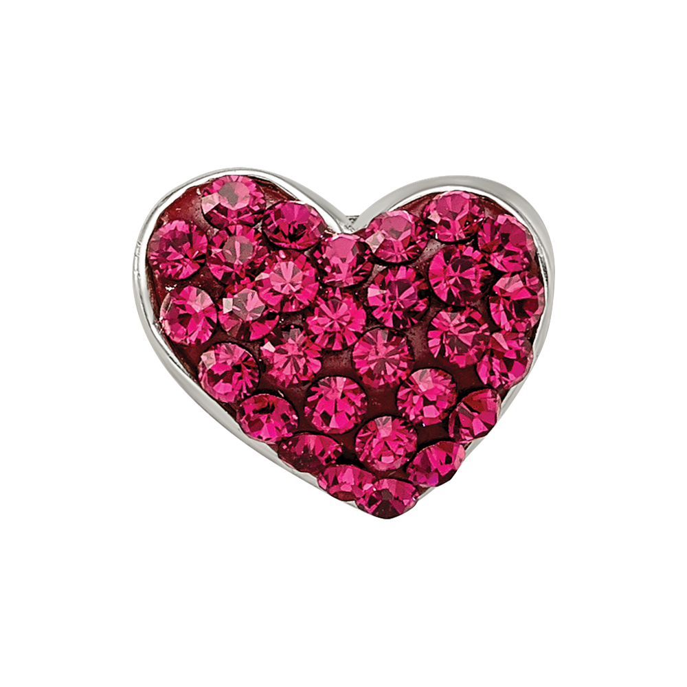 Sterling Silver Reflections Red Preciosa Crystal Heart Bead