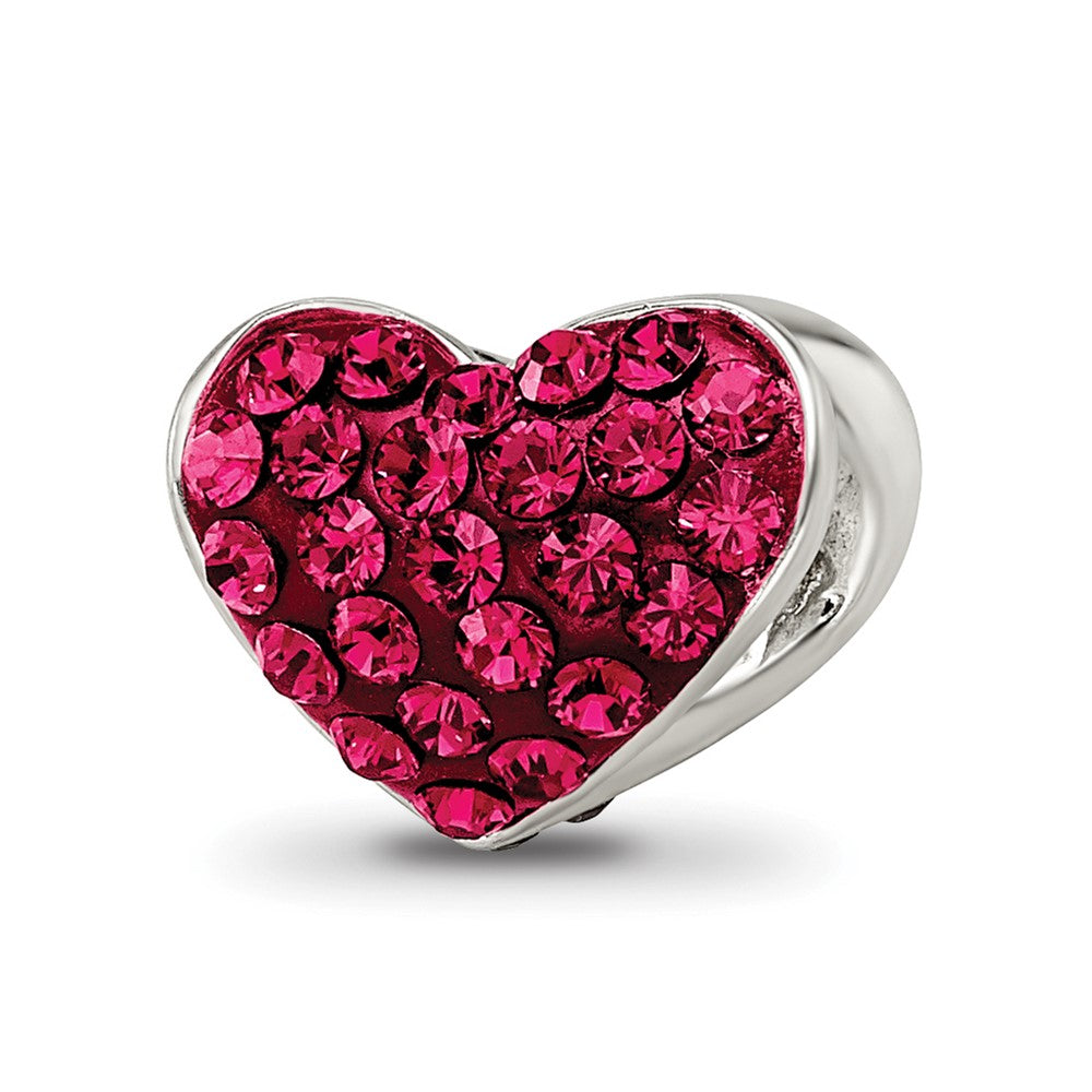 Sterling Silver Reflections Red Preciosa Crystal Heart Bead