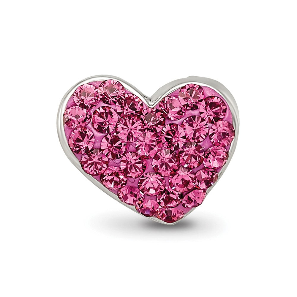 Sterling Silver Reflections Pink Preciosa Crystal Heart Bead