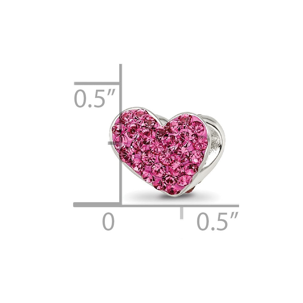 Sterling Silver Reflections Pink Preciosa Crystal Heart Bead
