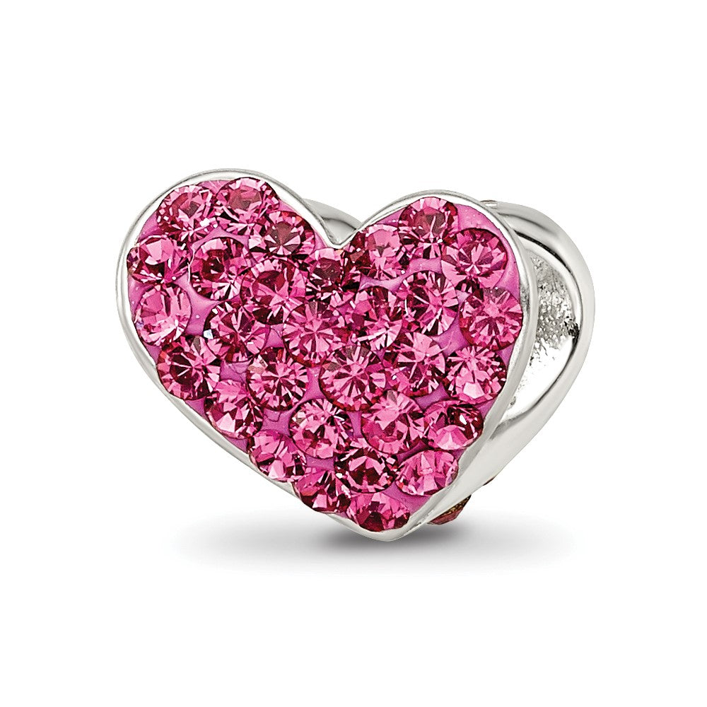 Sterling Silver Reflections Pink Preciosa Crystal Heart Bead