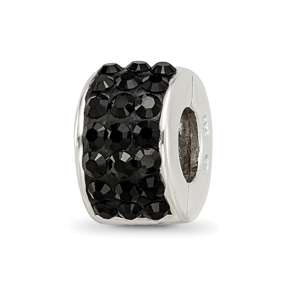 Sterling Silver Reflections Black Preciosa Crystal Bead