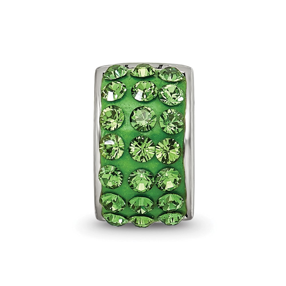 Sterling Silver Refletions Green Preciosa Crystal Bead