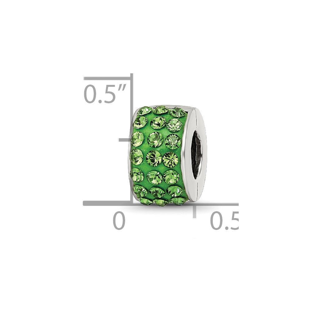 Sterling Silver Refletions Green Preciosa Crystal Bead