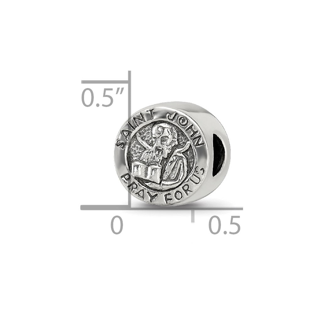 Sterling Silver Reflections Saint John Pray For Us Bead